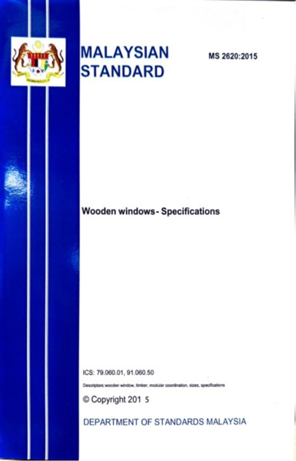 MS 2620(2015) - WOODEN WINDOWS - SPECIFICATION