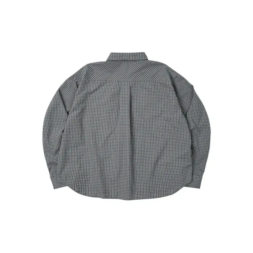 Gingham Oversize Shirt Olive2