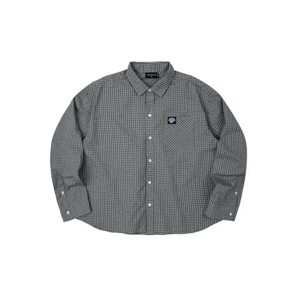 Gingham Oversize Shirt Olive1