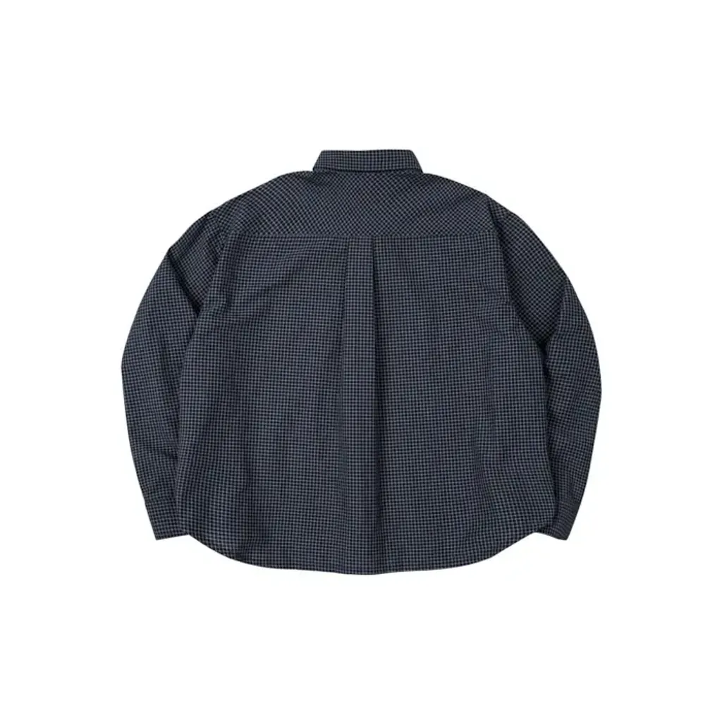 Gingham Oversize Shirt Navy2