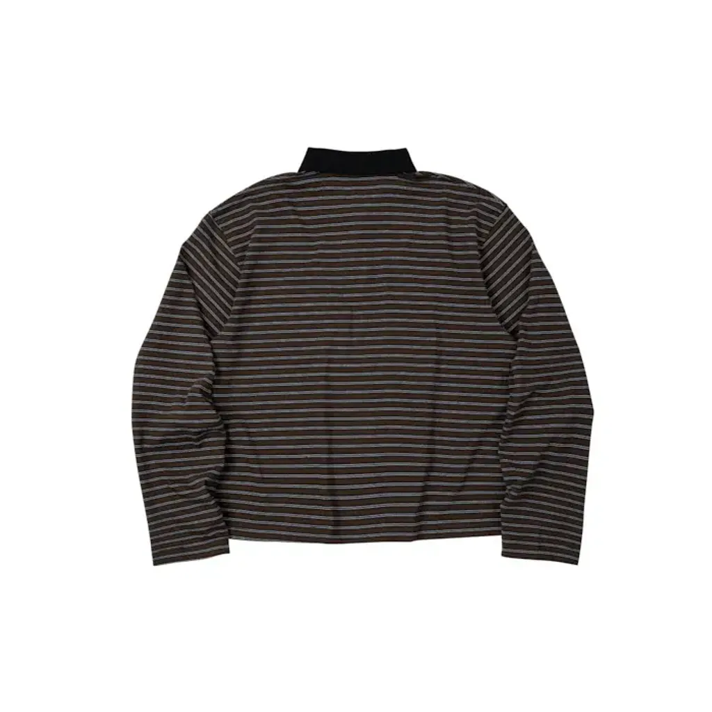 NOA Striped Polo Tee Brown2