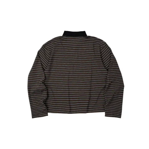NOA Striped Polo Tee Brown2