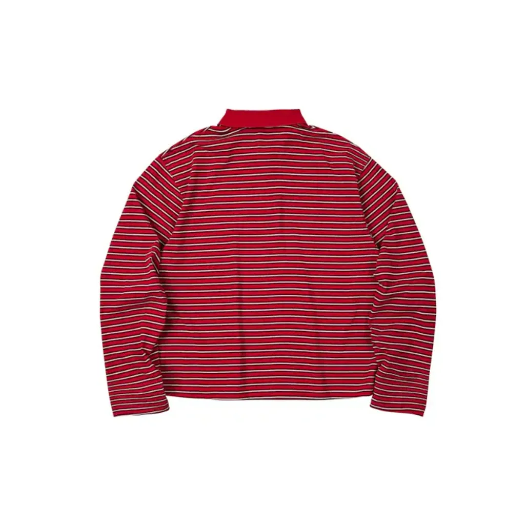 NOA Striped Polo Tee Red2