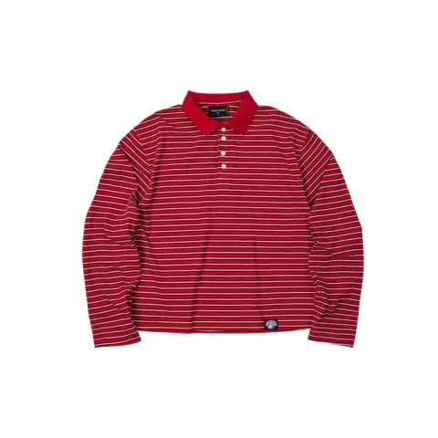 NOA Striped Polo Tee Red1