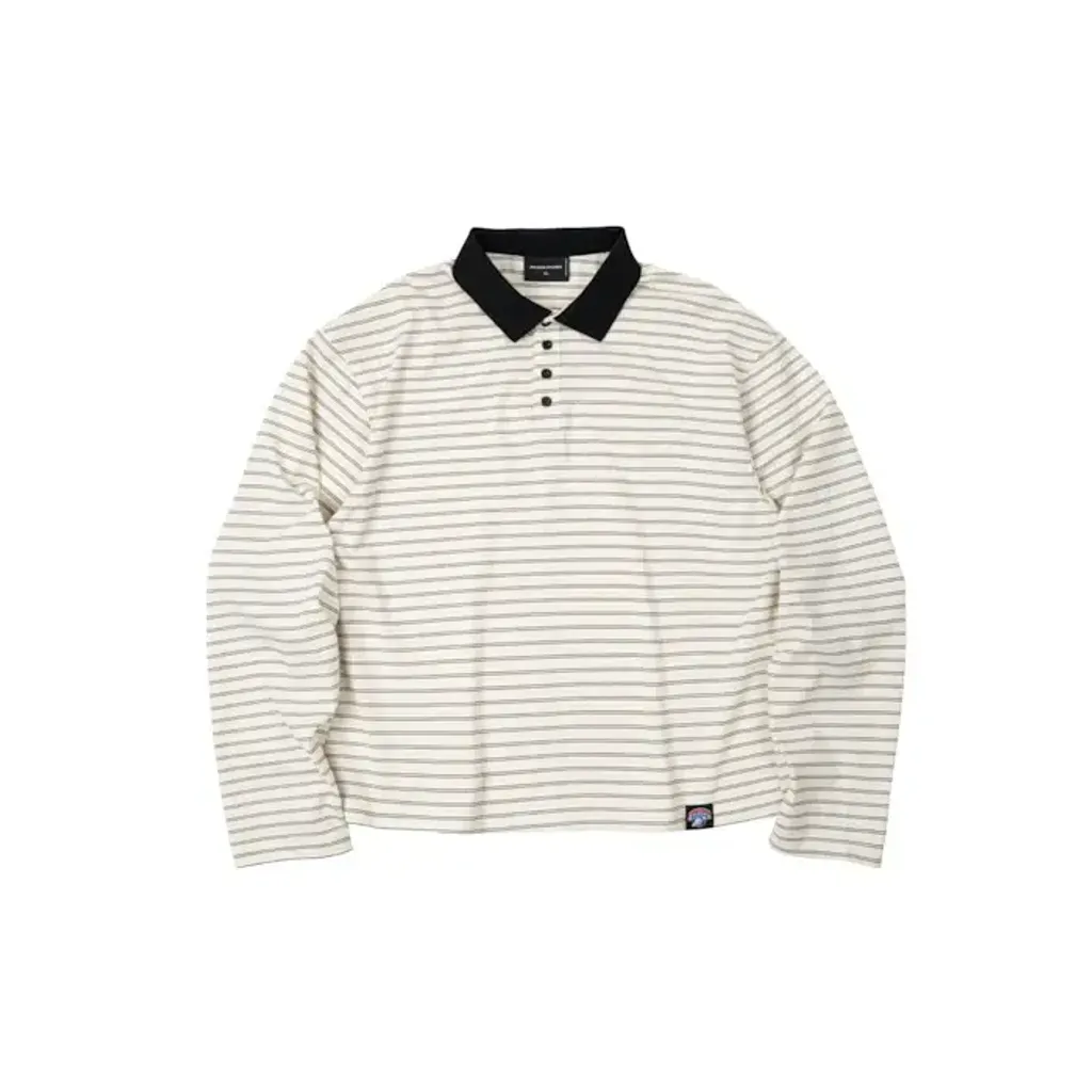 NOA Striped Polo Tee White1