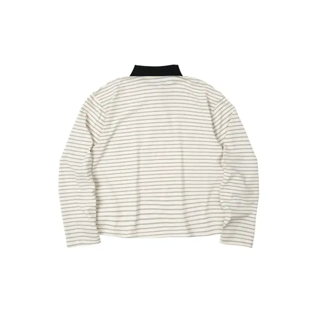 NOA Striped Polo Tee White2