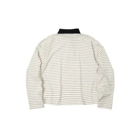 NOA Striped Polo Tee White2