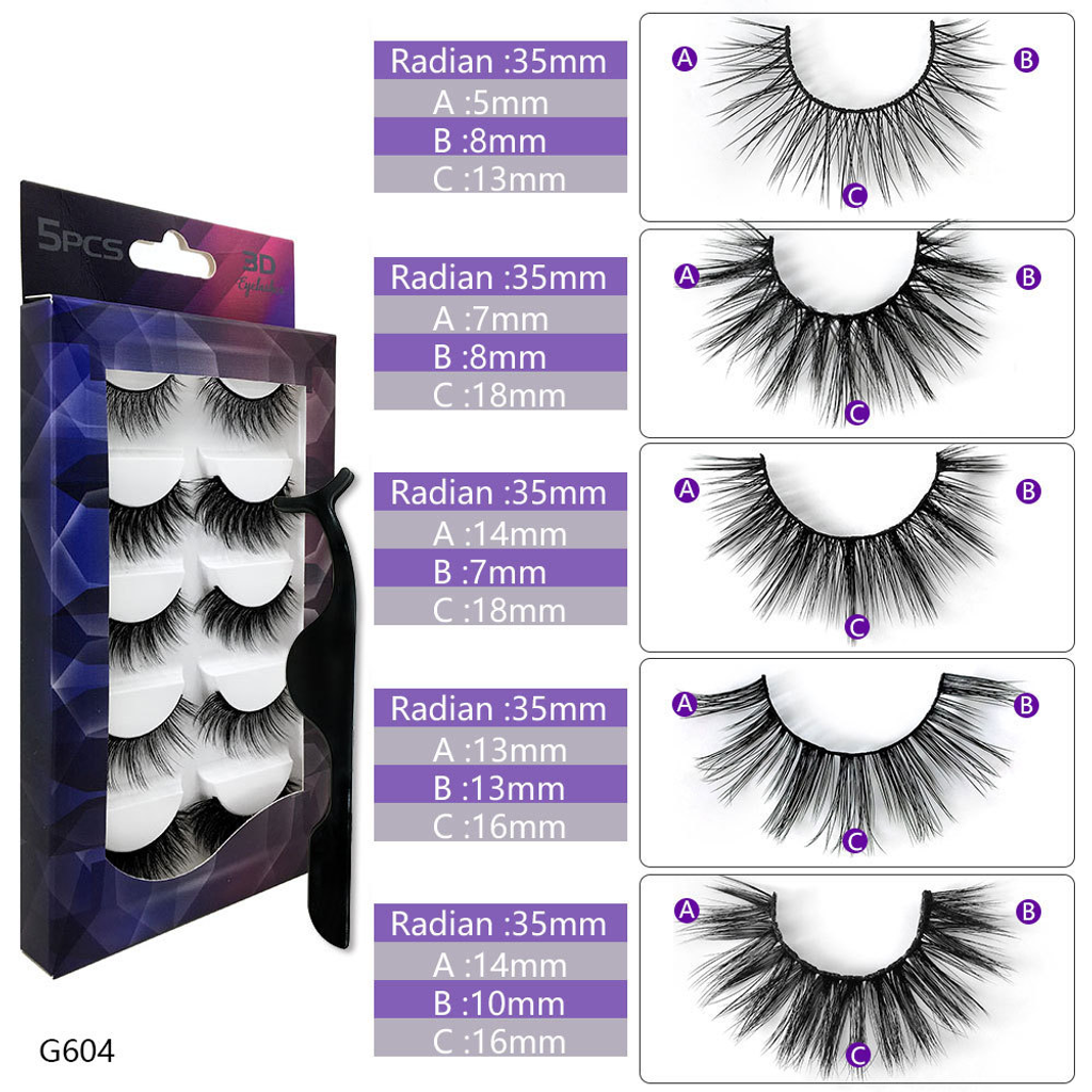 5 different Top Party Lash G604