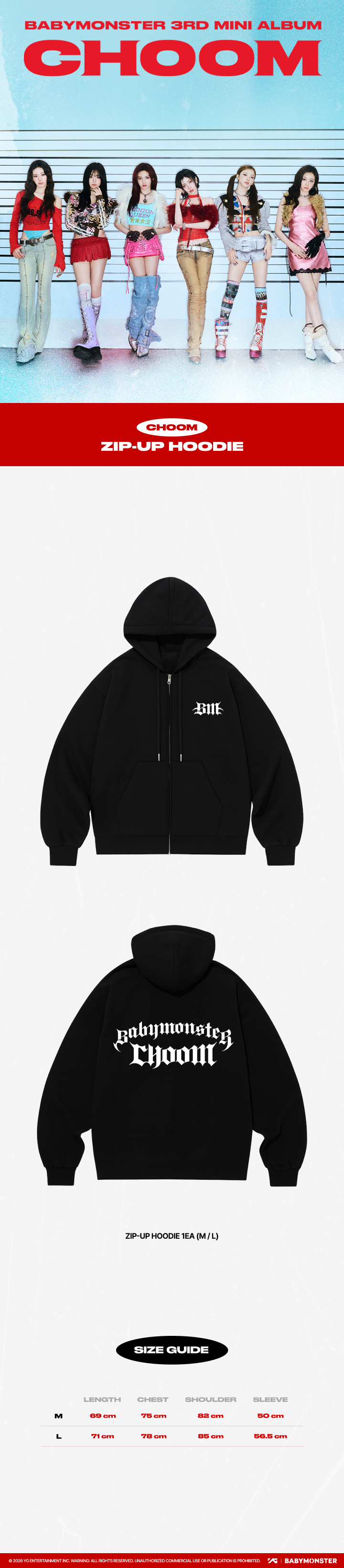 [CHOOM] BABYMONSTER ZIP-UP HOODIE