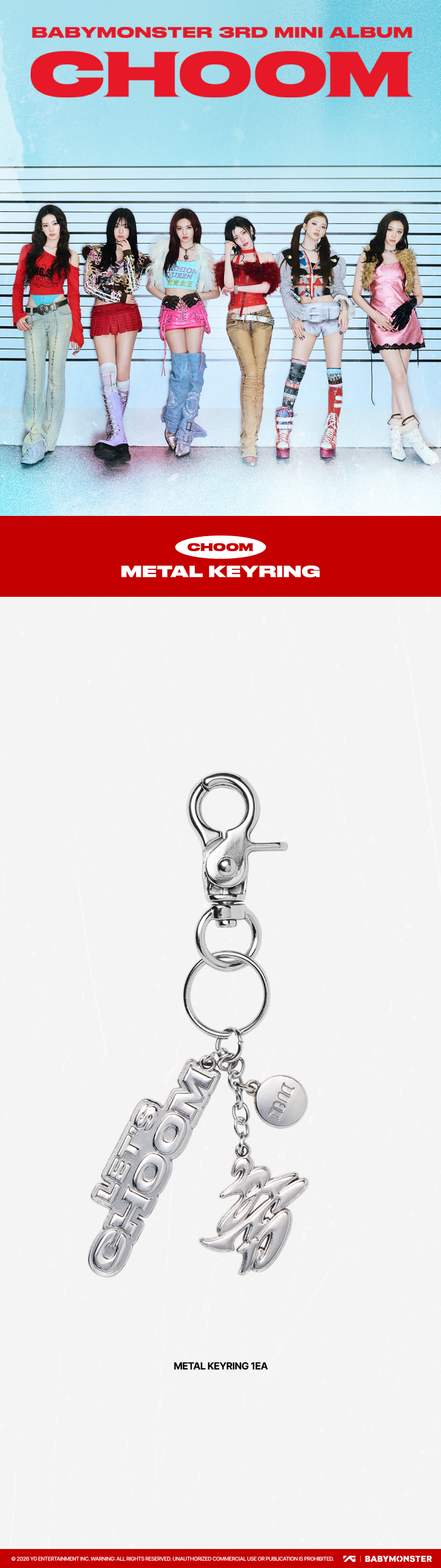 [CHOOM] BABYMONSTER METAL KEYRING