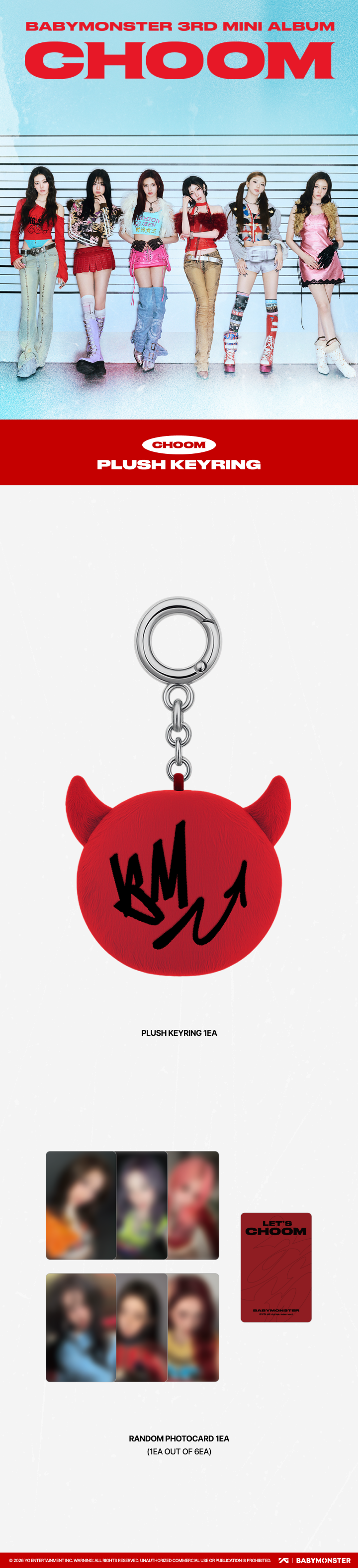 [CHOOM] BABYMONSTER PLUSH KEYRING