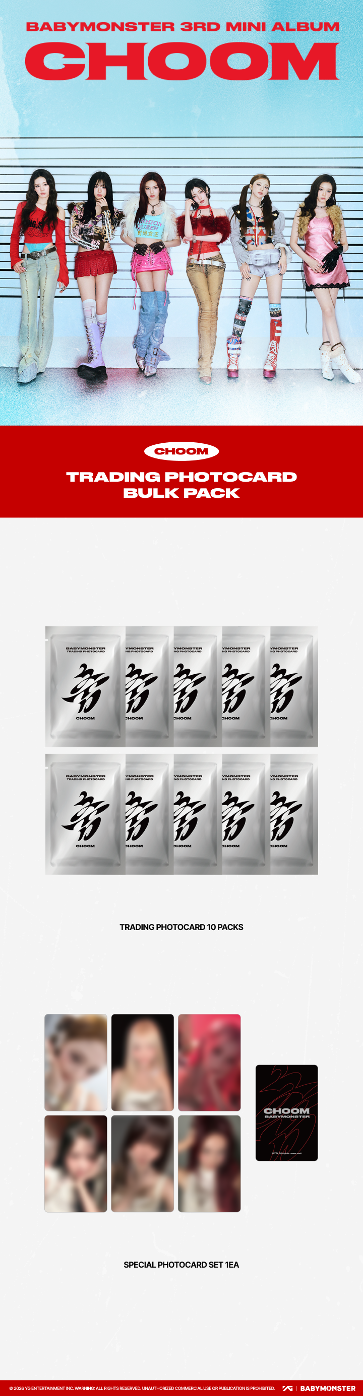 [CHOOM] BABYMONSTER TRADING PHOTOCARD BULK PACK