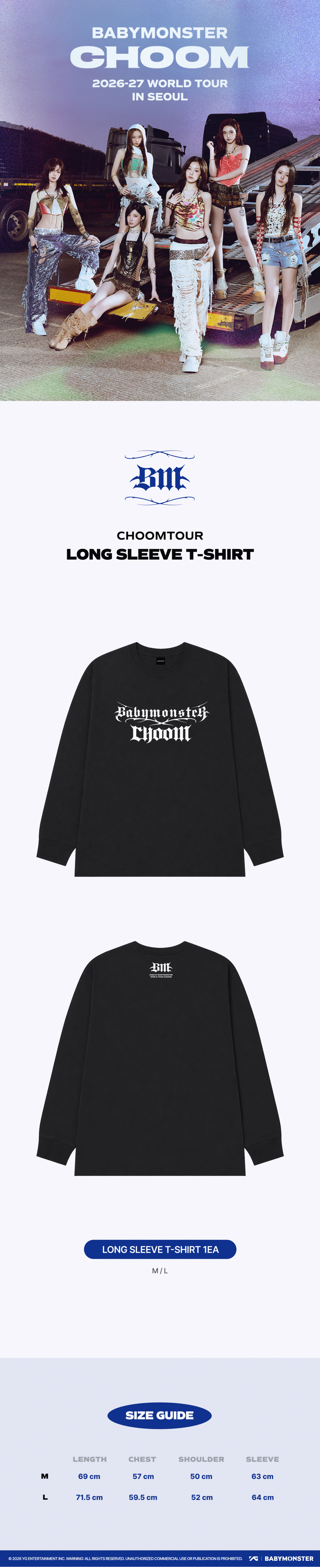 [CHOOMTOUR] BABYMONSTER LONG SLEEVE T-SHIRT