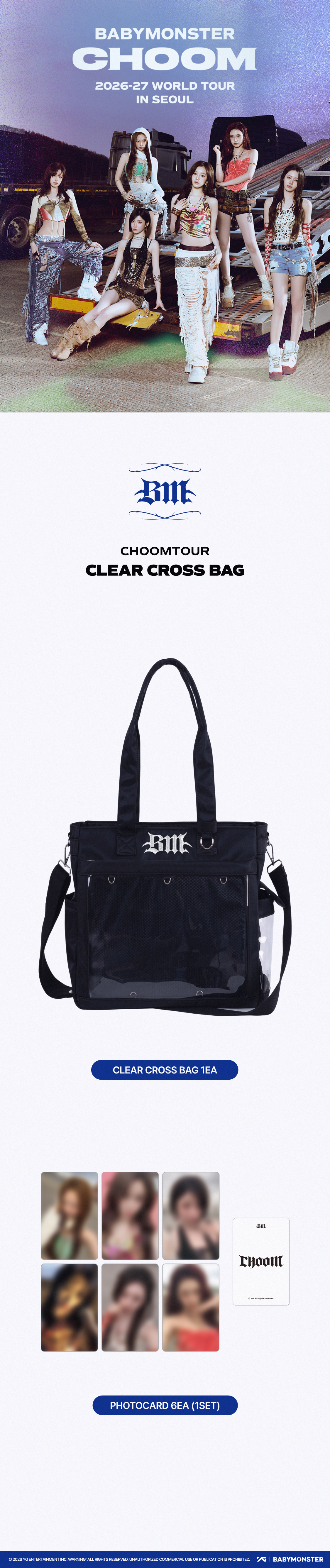[CHOOMTOUR] BABYMONSTER CLEAR CROSS BAG