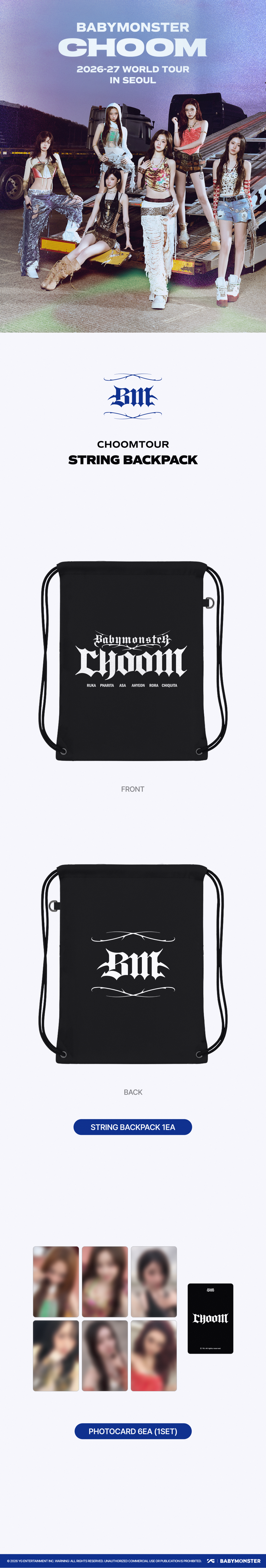 [CHOOMTOUR] BABYMONSTER STRING BACKPACK