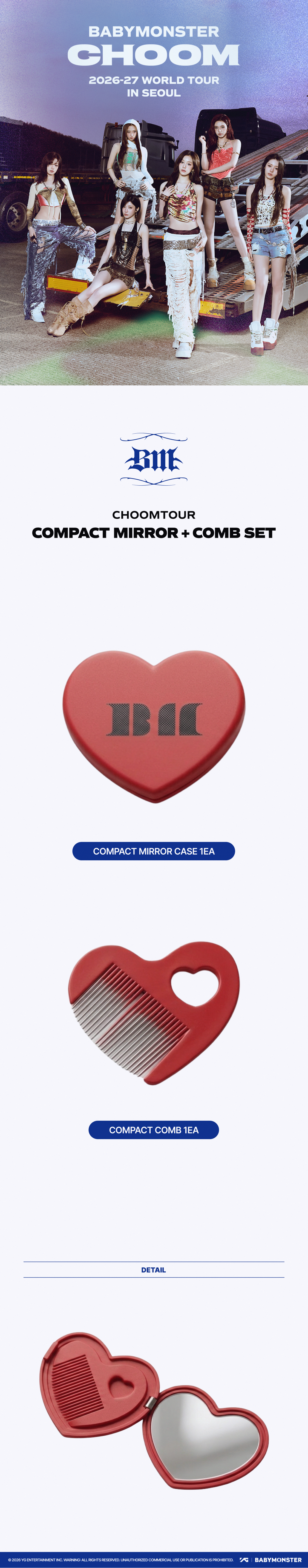 [CHOOMTOUR] BABYMONSTER COMPACT MIRROR + COMB SET