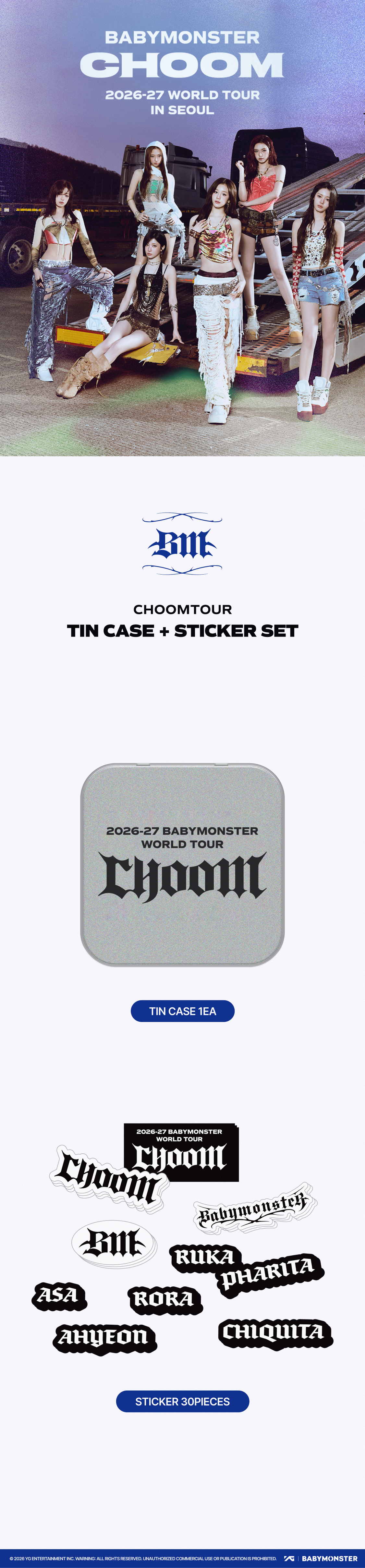 [CHOOMTOUR] BABYMONSTER TIN CASE + STICKER SET