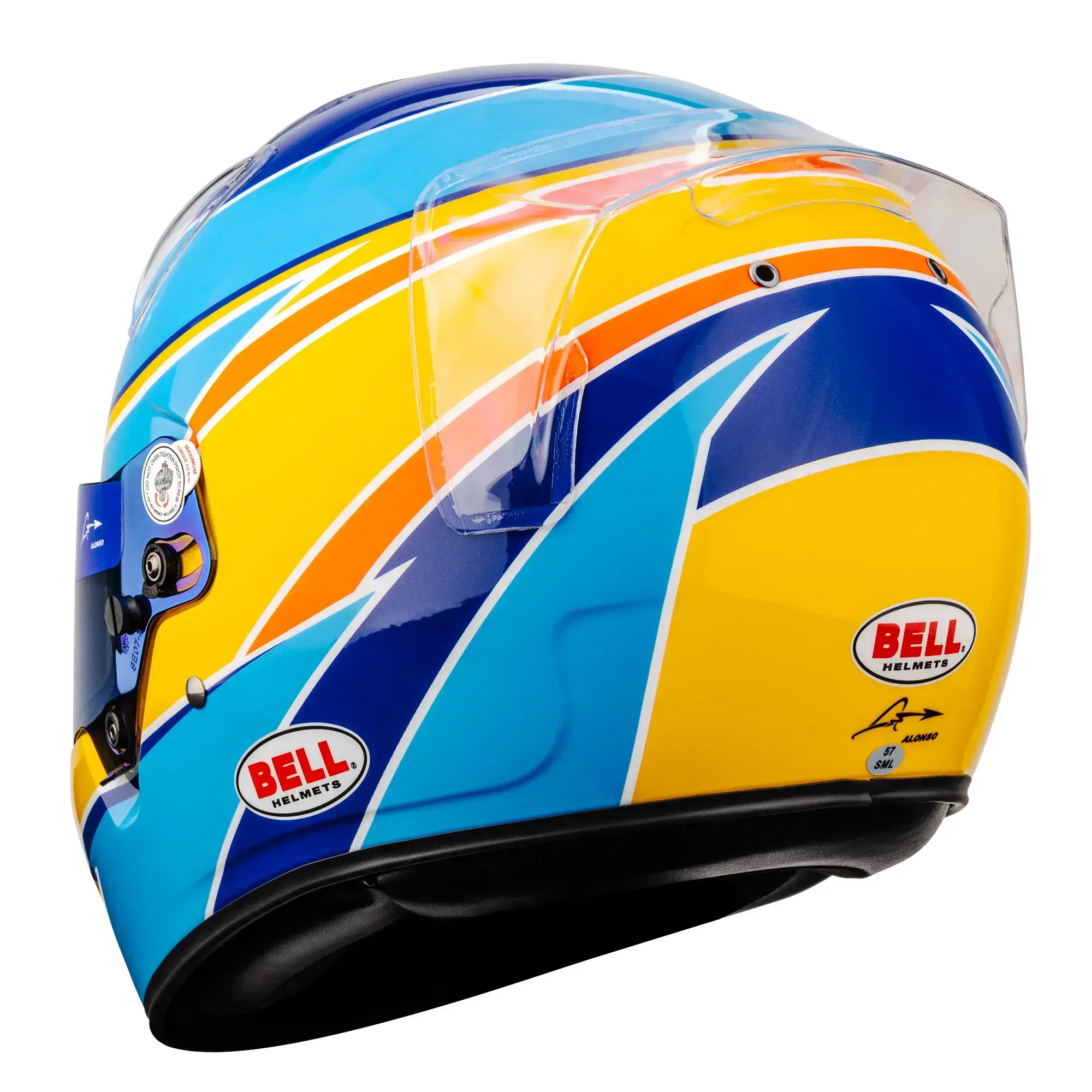 bell alonso helmet KC7-CMR Kart Helmet, Fernando Signature Series, Fast Racer Blue / Yellow / 55 (6 7/8) FIA CMR Bell KC7-CMR Kart Helmet -
