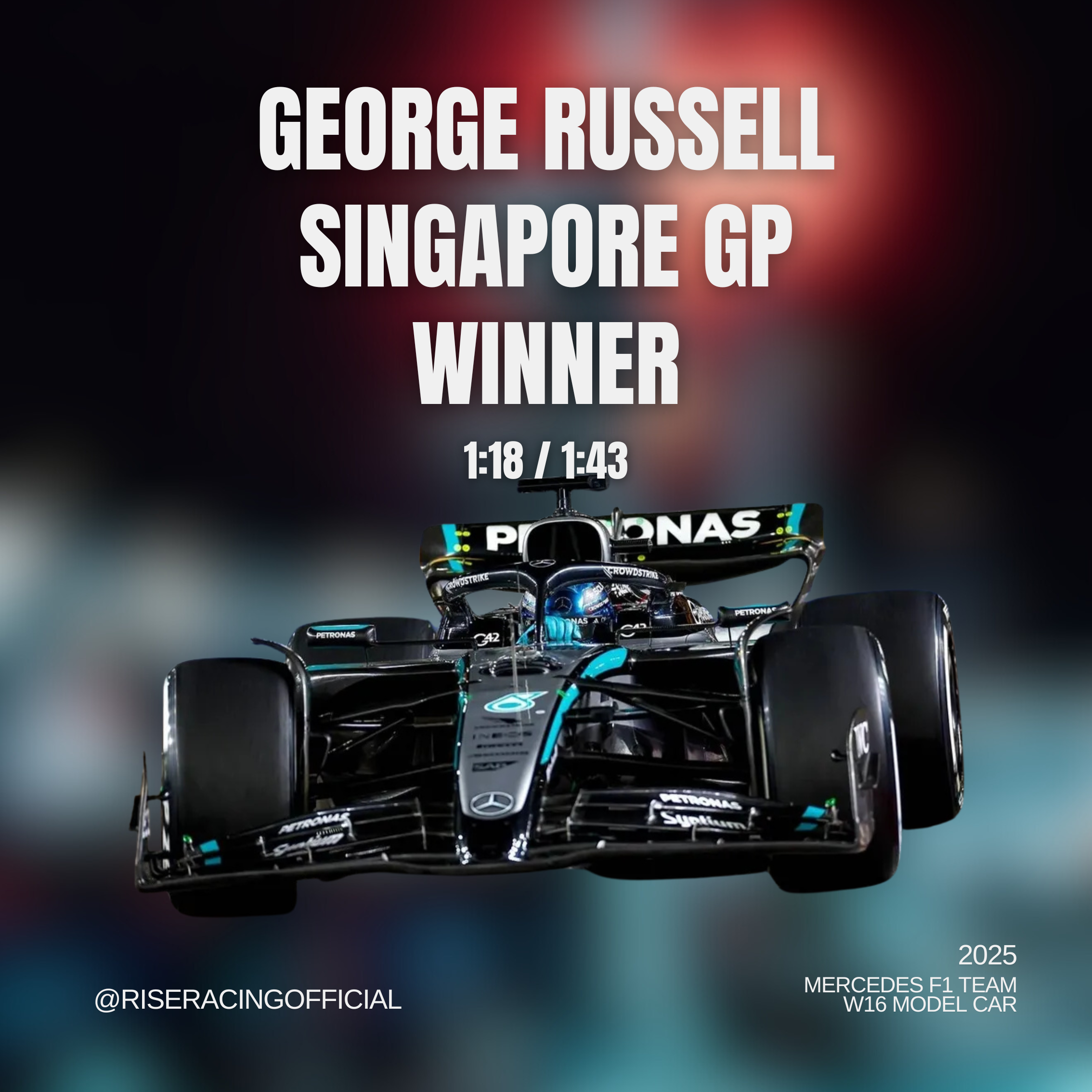 預售】Spark 2025 George Russell Singapore GP Winner – Mercedes-AMG