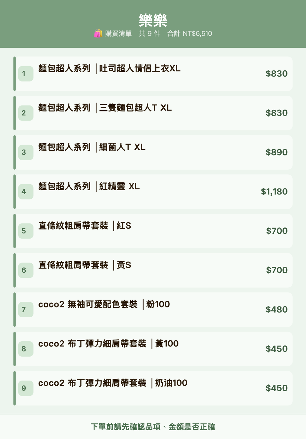 樂樂_購買清單