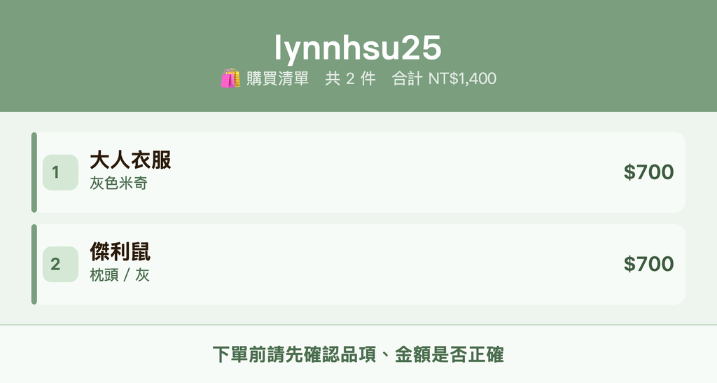 lynnhsu25_購買清單