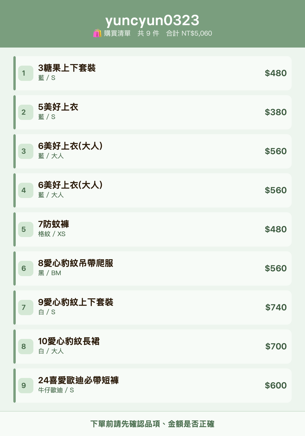yuncyun0323_購買清單