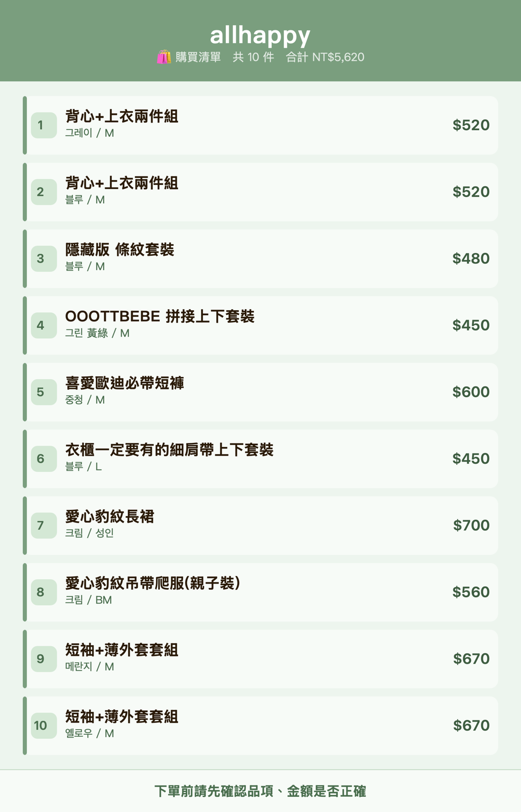 allhappy_購買清單