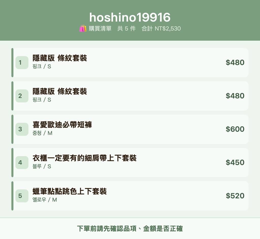 hoshino19916_購買清單