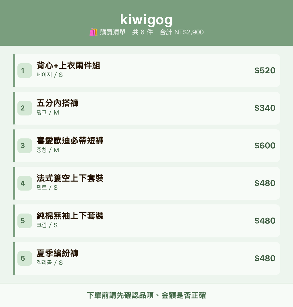 kiwigog_購買清單