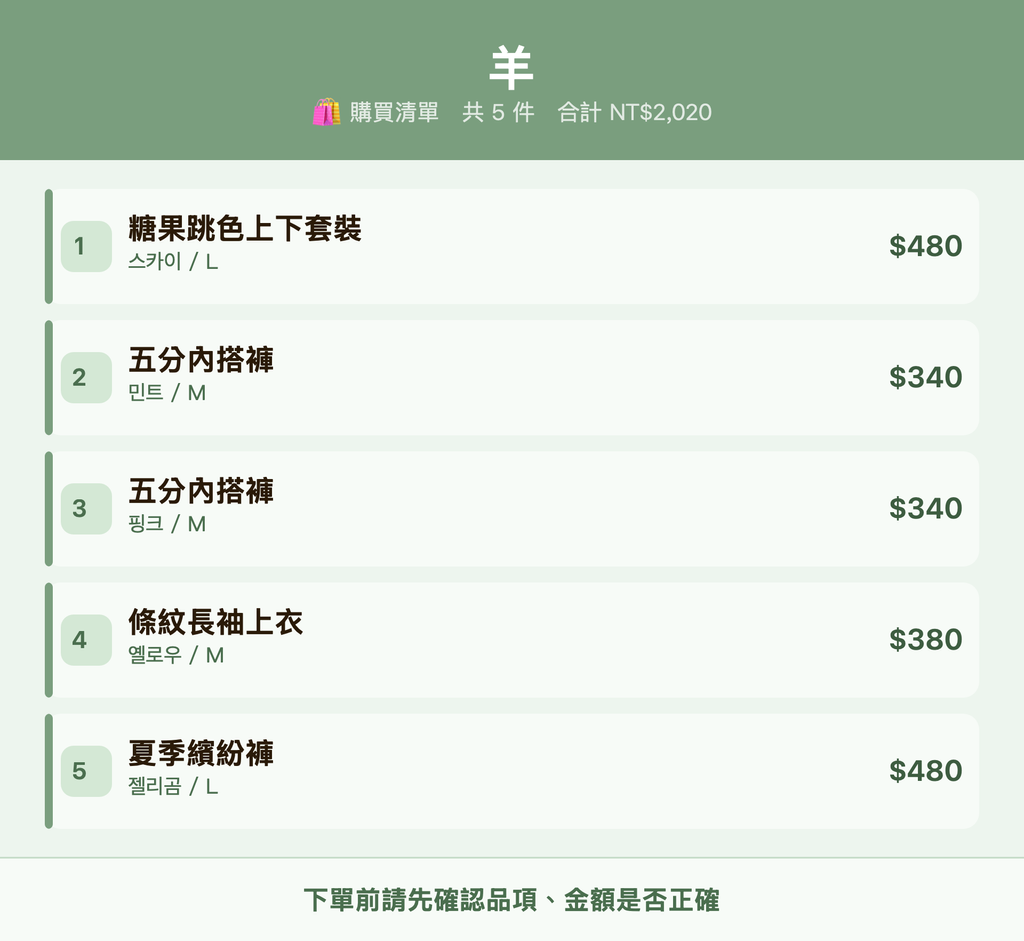 羊_購買清單