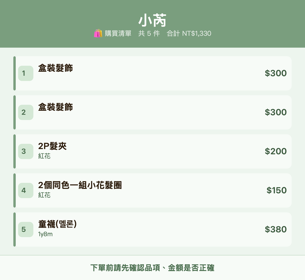 小芮_購買清單