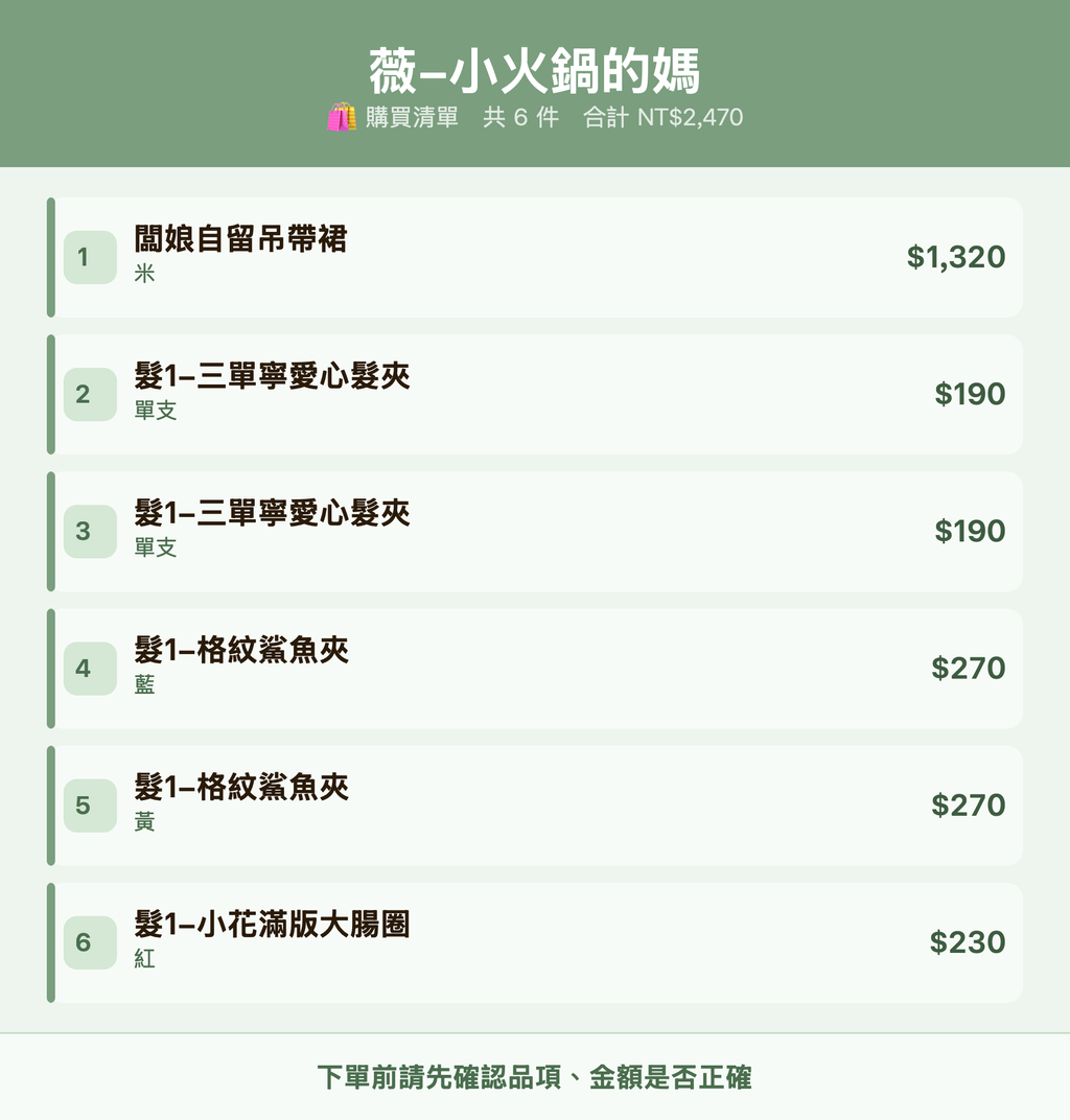 薇-小火鍋的媽_購買清單