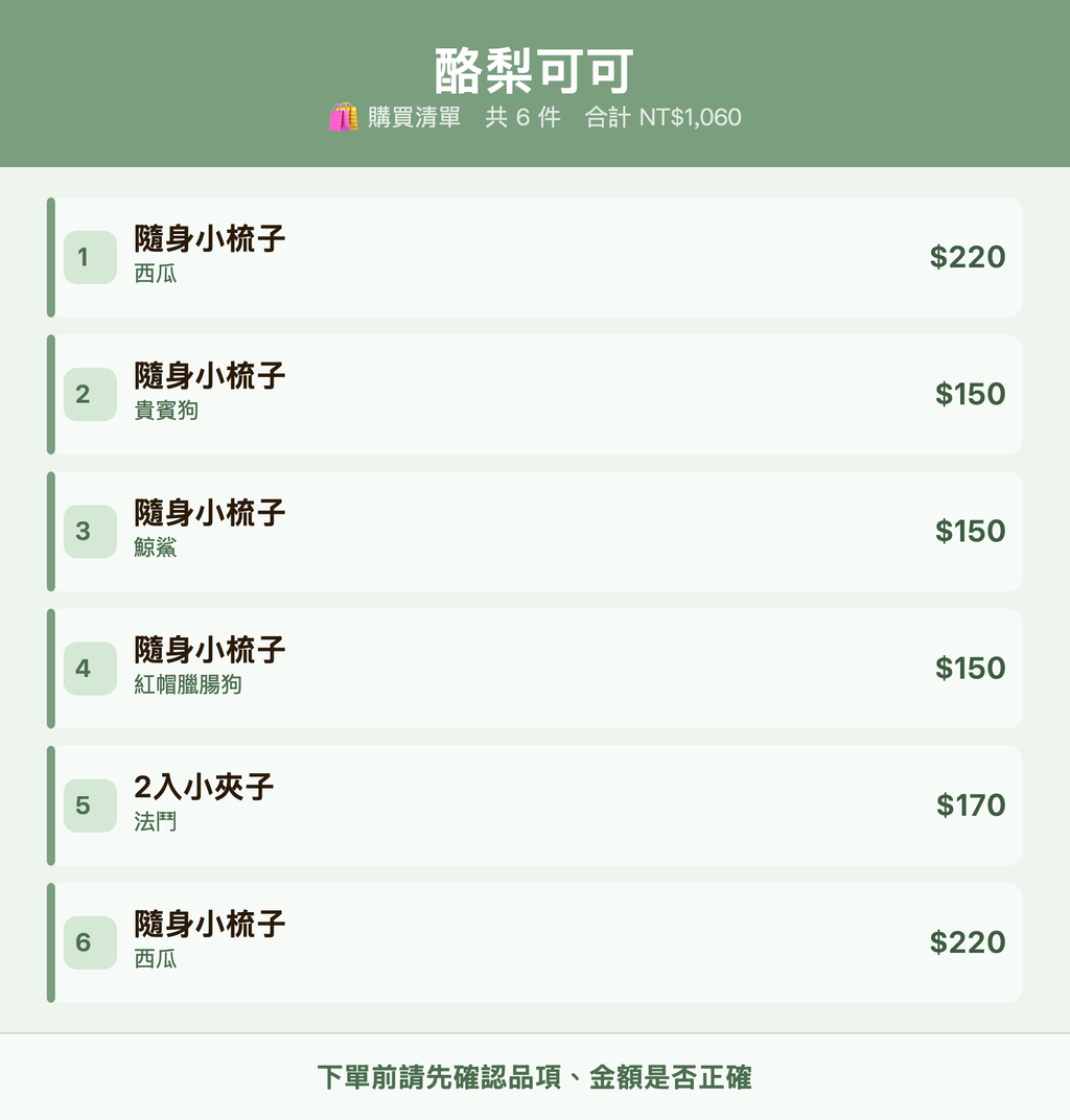 酪梨可可_購買清單