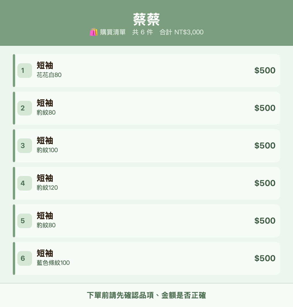 蔡蔡_購買清單