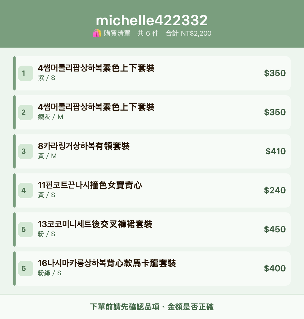 michelle422332_購買清單