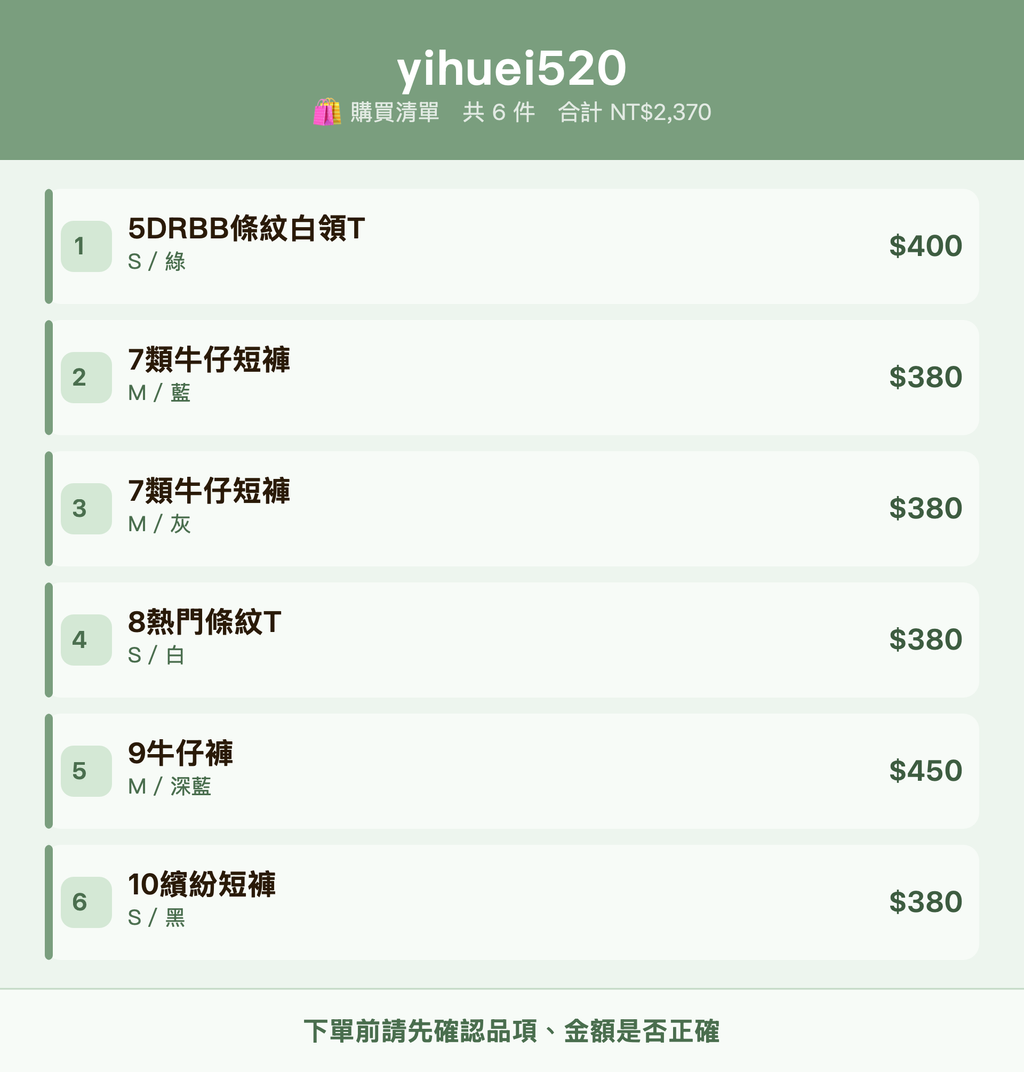 yihuei520_購買清單