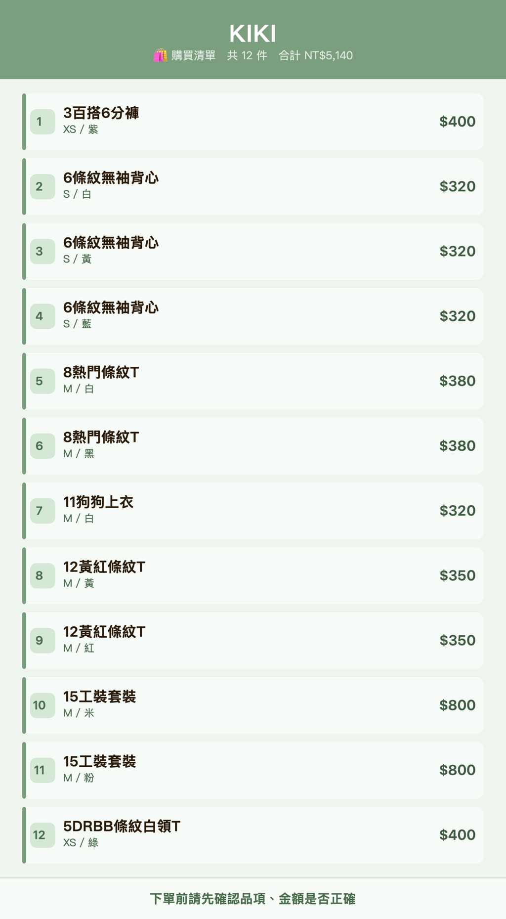 KIKI_購買清單