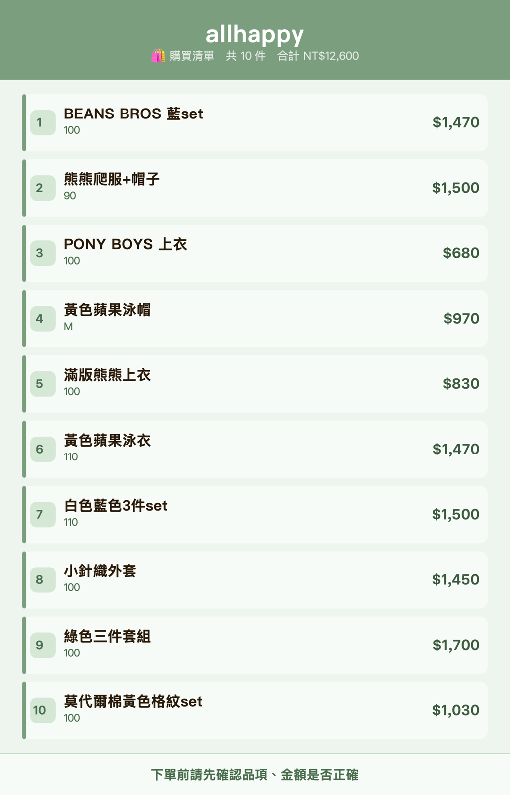 allhappy_購買清單