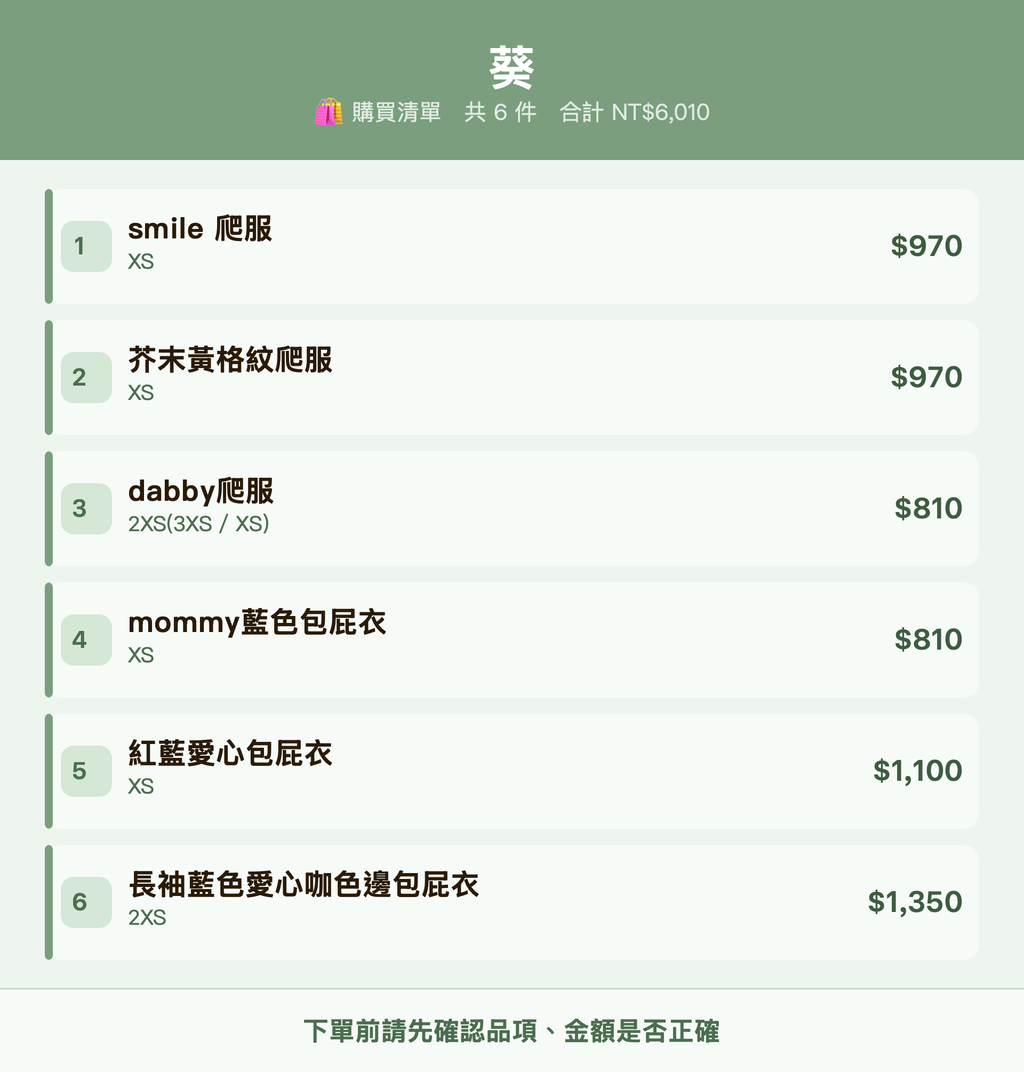 葵_購買清單