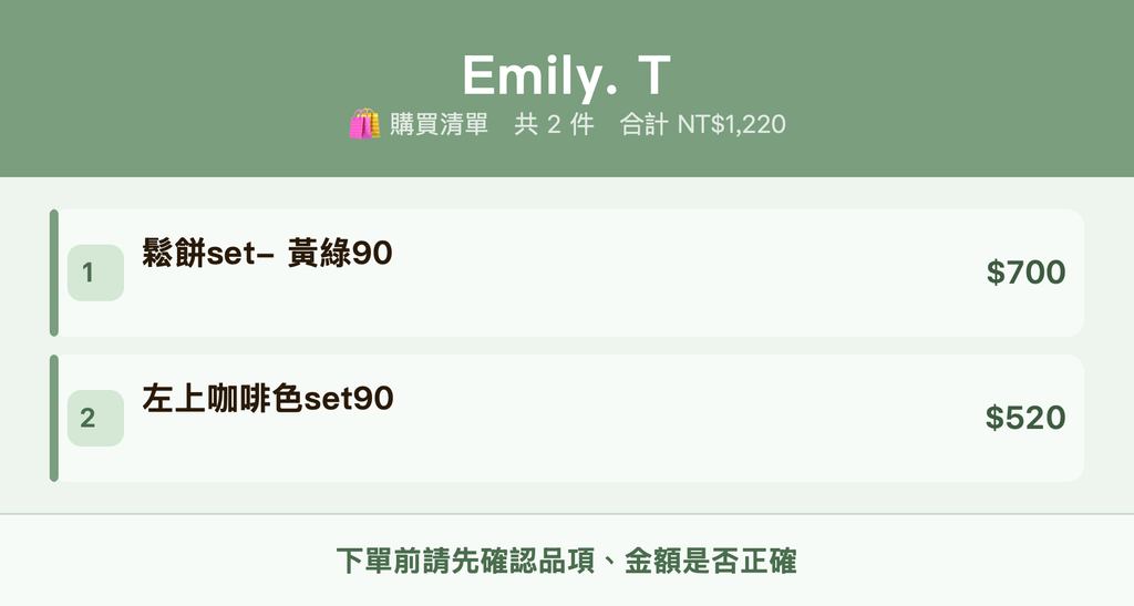 Emily. T_購買清單