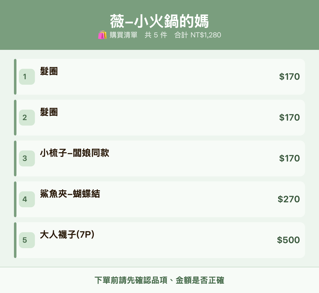 薇-小火鍋的媽_購買清單