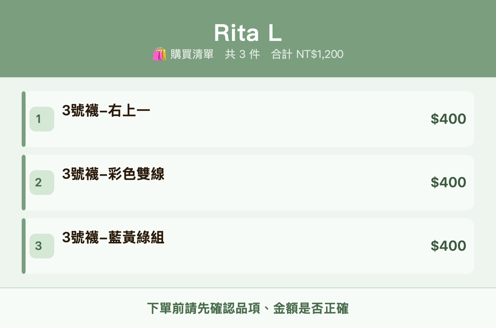 Rita L_購買清單