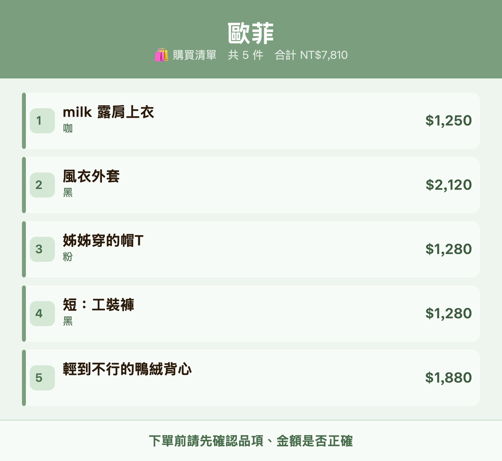 歐菲_購買清單