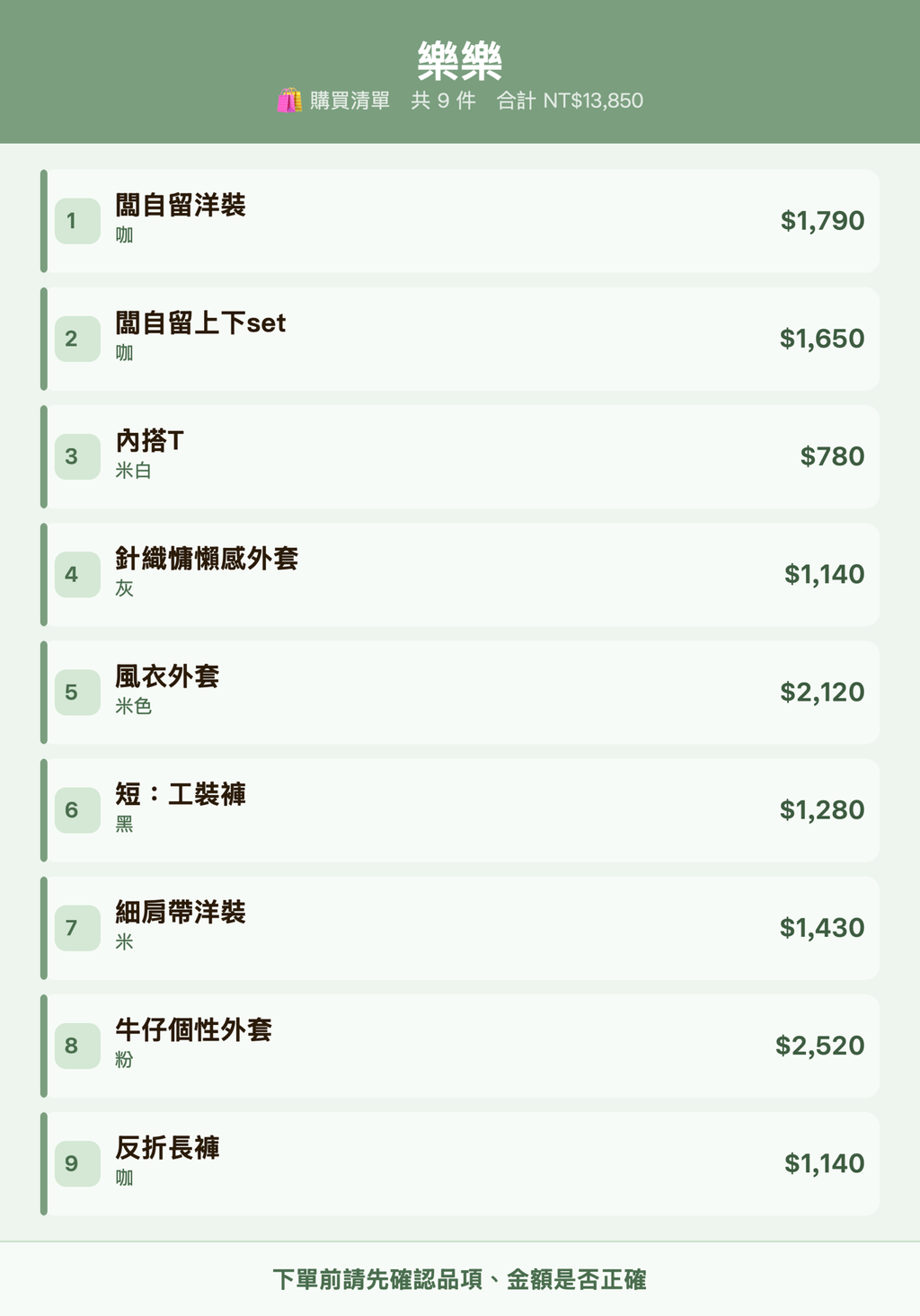 樂樂_購買清單