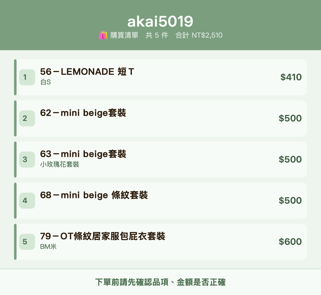 akai5019_購買清單