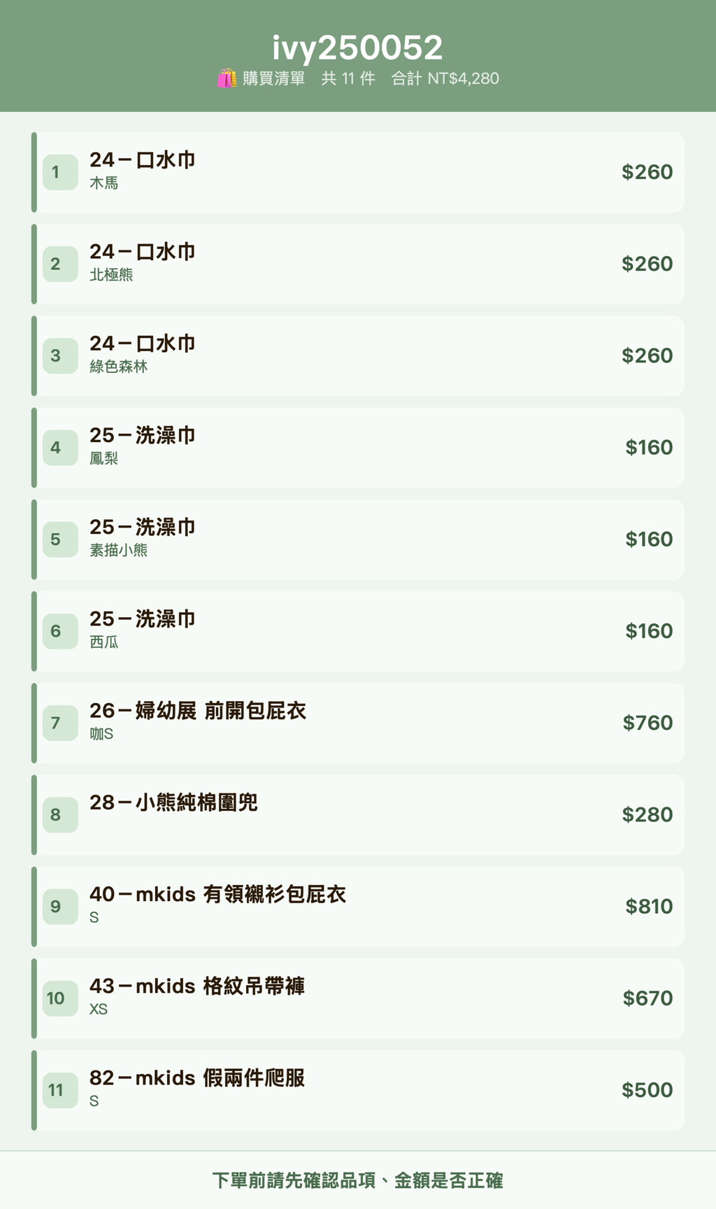 ivy250052_購買清單