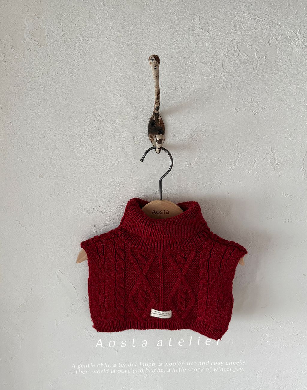 니트넥워머 레드-0