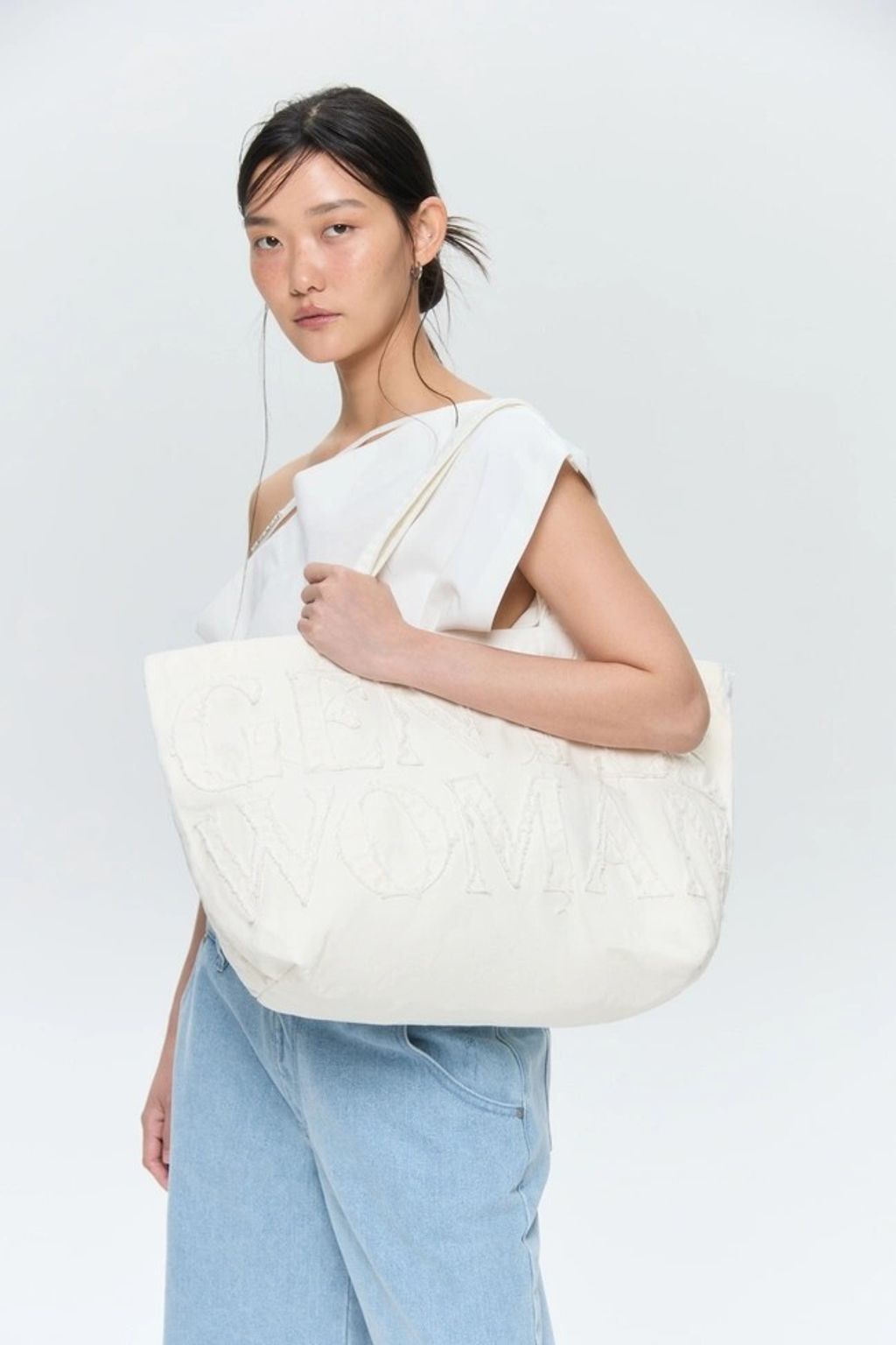 GW Denim Tote Bag 雪白2