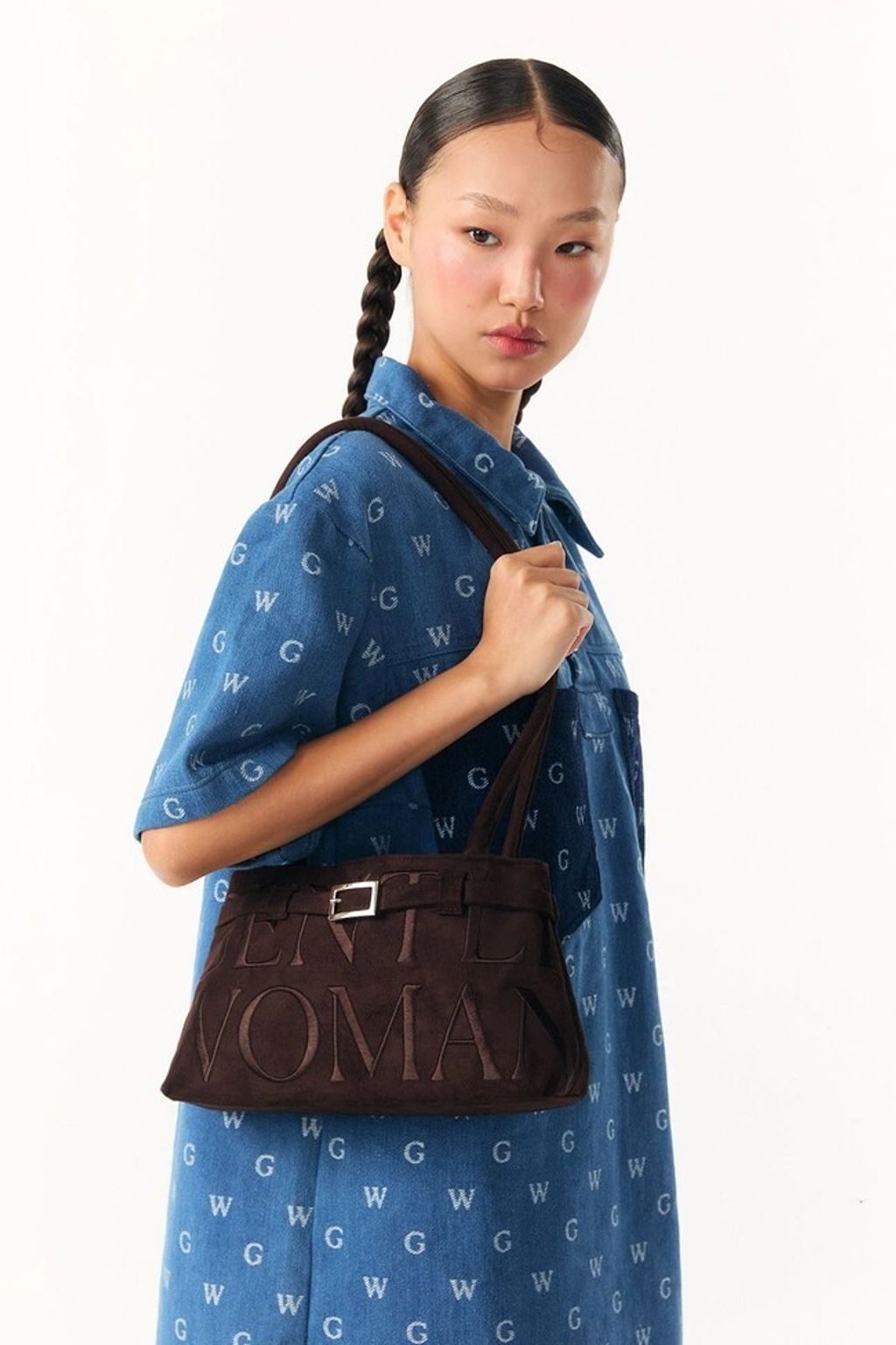 GW SUEDE BALLERINA BAG 深棕2