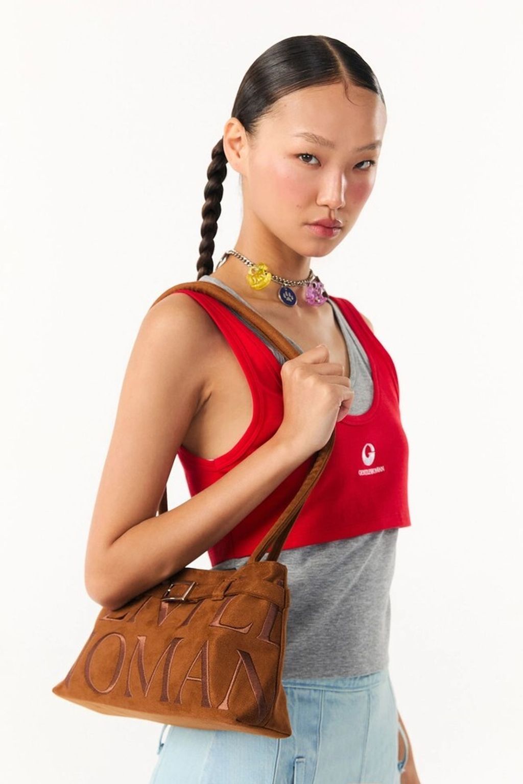 GW SUEDE BALLERINA BAG 亮棕2